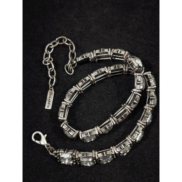 Sugarfix by BaubleBar Silver Tone Tennis Wrap Bracelet 14 inches - Picture 4 of 9